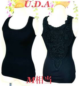 未使用　UNITED DRESS ASSOCIATES　ユナイテッドドレスアソシエイト　バックスタイルブラックレース　タンクトップ　サイズＭ相当