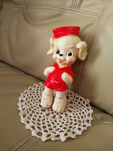 Xmas レア 美 アメリカ VTG サンラバー パピー 犬 ソフビ 1950年 トイプー セーラー ドール まんだらけ フィギュア ラシュトン ファンシー 