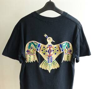 東洋 インディアン ビーズ刺繍 Tシャツ size M 黒