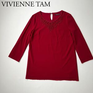 良品 VIVIENNE TAM ヴィヴィアンタム　オーバーカットソー　ブラウスチュニック　トップス　レース　刺繍 レディース