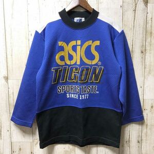 asics アシックス 長袖 フットボール シャツ 140 サイズ ブルー × ブラック キッズ 子供 日本製