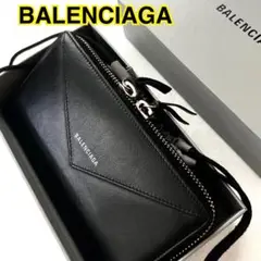 美品✨ BALENCIAGA財布バレンシアガメンズ長財布ペーパーコンチネンタル黒