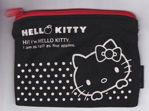 【訳あり】Hello Kitty（ハローキティ） ミニポーチ◆ブラック（黒）