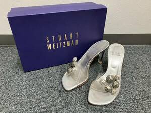 STUART WEITZMAN クリアサンダル シルバー ヒール 靴 レディース 箱付き 35 1/2 スチュアートワイツマン　管4415