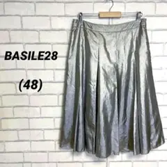 BASILE28 バジーレベントット　膝下スカート　大きいサイズ　48 シルバー