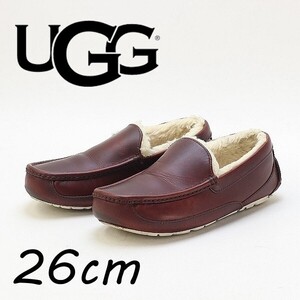 ◆UGG アグ 1009459 M ASCOT アスコット ムートン スリッポン モカシン シューズ 26cm