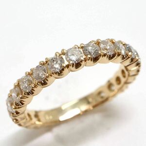 豪華!!《K18 天然エタニティダイヤモンドリング》J 約3.0g 約12.5号 ring 指輪 jewelry ジュエリー diamond EC1/EC2