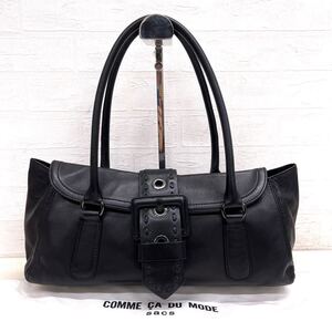 1576◎ COMME CA DU MODE SACS コムサデモード サック バッグ 鞄 ハンド トート マグネットボタン ブラック レディース