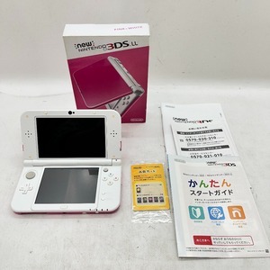 06w5475★1円~ Newニンテンドー3DS LL　ピンク×ホワイト 任天堂 付属品全てあり ゲームハード 中古品