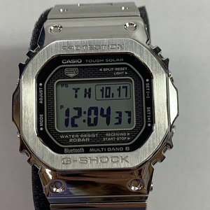 04wy6721∞【1円～】 カシオ Ｇショック CASIO G-SHOCK GMW-B5000 電波 ソーラー 腕時計 デジタル 時計 シルバーフルメタル 中古品