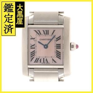 Cartier　カルティエ　タンクフランセーズSM　W51028Q3　クオーツ　レディース　SS　ピンクシェル【430】2148103655579