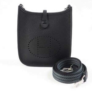 未使用品◎HERMES エルメス エブリン TPM シルバー金具 トリヨンクレマンス ショルダーバッグ ブラック W刻印 仏製 正規品 レディース