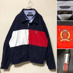 大人気❗️90s TOMMY HILFIGER トリコロール スイングトップ M