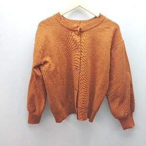 ◇ AZUL BY MOUSSY フロントスナップボタンバルーン袖 長袖 カーディガン 表記なし オレンジ レディース E