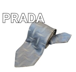 PRADA プラダ ネクタイ Color ブルーグレー 系シルク100%made in Italy 