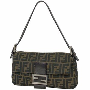 フェンディ FENDI ズッカ柄 マンマバケット ハンドバッグ ロゴ ショルダーバッグ キャンバス ブラウン 26424 レディース 【中古】