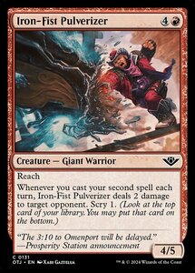 MTG ■赤/英語版■(131)《鉄拳の粉砕者/Iron-Fist Pulverizer》★FOIL★ サンダージャンクション OTJ 赤C