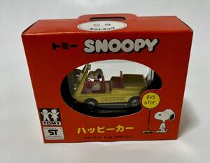 未使用品 TOMY AVIVA 日本製 SNOOPY スヌーピー ハッピーカー C8 ミニトラック イエロー 黄色