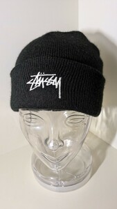 2888送料100円 STUSSY ステューシー 帽子 ニット帽 ニットキャップ ビーニー ロゴ刺繍 ブラック系 秋冬 ストューシー #132935