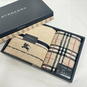 キングラム[27]BURBERRY バーバリー BB4100 フェイス＆ウォッシュタオルセット★未使用★【送料無料】