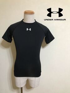 【美品】 UNDER ARMOUR UA HG COMPRESSION アンダーアーマー ヒートギア コンプレッション フィットネス トップス 半袖 サイズMD 黒MCM8495