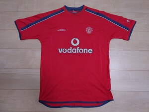 アンブロ マンチェスターユナイテッド プラクティスシャツ 赤 半袖 00-01 01-02 00-02 vodafone ベッカム umbro マンU ユニフォーム 正規品