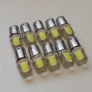 国内未入荷 特注品 超爆光COB 24V専用設計！30個 角マーカー用 BA9S LED 電球 ホワイト 白 デコトラ サイドマーカー レトロ 大型車トラック