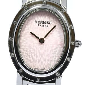 エルメス HERMES CO1.230 クリッパー オーバル ナクレ ダイヤベゼル クォーツ レディース _742834【ev20】