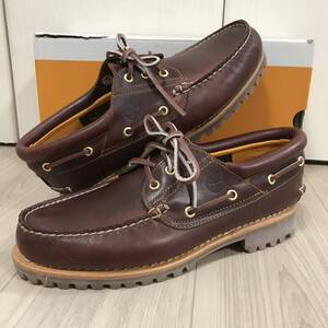 TIMBERLAND 3 eye classic AUTHENTIC HANDSEWN BOAT SHOE BURGUNDY FULL GRAIN モカシン レザー デッキ ボート シューズ ブーツ スニーカー