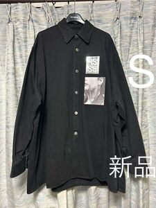 ASAP 新品 19SS RAF SIMONS ラフシモンズ Big fit shirt with two patches デニムシャツ ジャケット BLACK ブラック オーバサイズ ARCHIVE