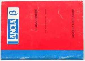 LANCIA β 2-door DOUPE Instruction book 