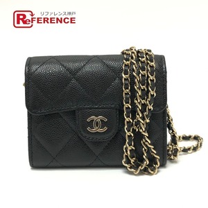 未使用 CHANEL シャネル AP0238 マトラッセ チェーンウォレット ポシェット ココマーク ショルダーバッグ ブラック レディース【中古】