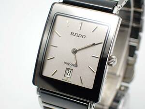 稼働品☆1円～☆RADO ラドー QZ メンズ/ボーイズ腕時計 DIASTAR ダイアスター 160.0318.3N シルバー文字盤 デイト/52555953-21