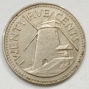 海外コイン　バルバドス 25セント　1978年