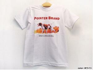 Pointer ポインター 犬プリント半袖Tシャツ 白ホワイト キッズM / ワークブランド ポインターTee レディース男女子供