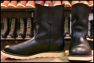 【9E 美品 10年】レッドウィング 8169 ペコス 黒 ブラッククローム プルオン クッションソール ブーツ redwing pecos HOPESMORE