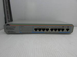 【YNW0282】★Allied Telesis CentreCOM FS708XJ 10/100 LAN 8Port Hub 8ポートハブ 通電チェックのみ、動作未チェック品★JUNK