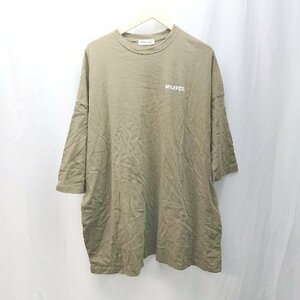 ◇ MILKFED. ミルクフェド ブランドロゴ コットン シンプル 長袖 Tシャツ サイズS カーキ レディース E