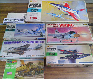 yw33【プラモ6点/ハセガワ】1/72G.M.Cダンプカー/F-16A/ロッキードS-3Aバイキング/カタパルト付愛知零式三座水偵/F-8Eクルセイダー/A-6A