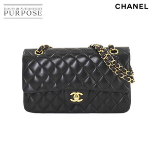 新品同様 シャネル CHANEL マトラッセ 25 チェーン ショルダー バッグ レザー ブラック A01112 ゴールド 金具 Matelasse Bag 90253046