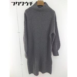 ◇ B:MING by BEAMS ビーミング by ビームス ハイネック 長袖 膝下丈 ニット ワンピース グレー系 レディース