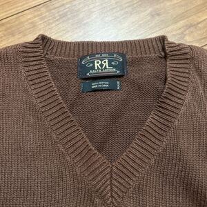 RRL ニットベスト　サイズ不明（タグ無し）およそM ブラウン