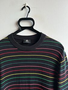 【美品】Paul Smith ニット セーター マルチボーダー メンズ L ブラック 黒 ポール スミス 