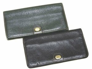 1円スタート dunhill ダンヒル 長財布 & マチあり 札入れ ◇ レザー ブラック & グリーン系 メンズ ヴィンテージ 小物 ▼ 6F