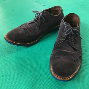 コールハーン ウィングチップ スエード 11 29cm相当 blue USED Cole Haan C11869青 レザー 革靴 古着