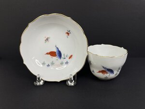 Meissen マイセン モカ カップ＆ソーサー 二羽の鶉図 柿右衛門様式 ウズラ 1924年頃 レトロ アンティーク 陶器 茶器 F01-09