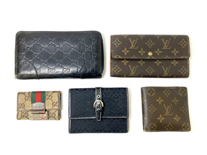 【オークション】LOUIS VUITTON ルイヴィトン GUCCI グッチ COACH コーチ 財布 まとめ 5点 メンズ レディース ≪難あり≫