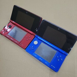 69。 NINTENDO 3DS ニンテンドー3DS ジャンク2台 本体のみ ブルー レッド 通電確認なし