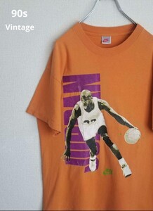 90S　 NIKE マイケルジョーダン ヴィンテージ Tシャツ　舌出しフォトプリント　銀タグ USA製 XL 当時物