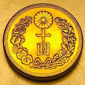 金貨 新十圓金貨　明治40年　菊の御紋　大日本　美品　旭日 コレクション 骨董品　蔵品　古銭 新10円金貨　